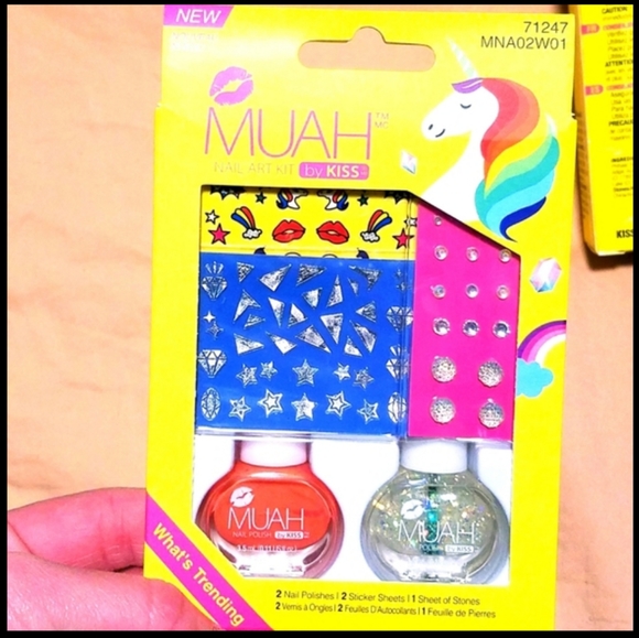 NWT MUAH What's Trending Nail Art Kit by Kiss 5-pc RAINBOW UNICORN Set! - Picture 14 of 16